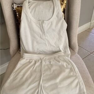 SHEIN Cream Women's Pajama Shorts Set